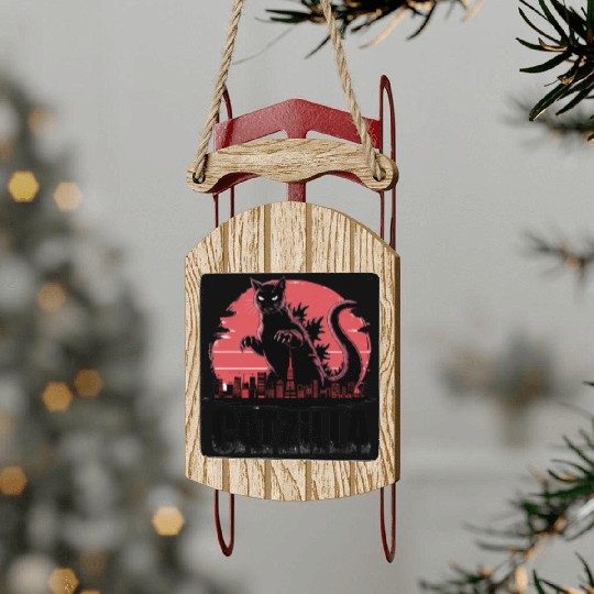 Catzilla: Fierce Feline Monster Sled Ornaments