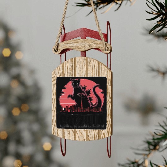 Catzilla: Fierce Feline Monster Sled Ornaments