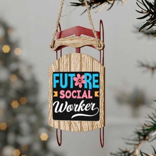 Future Social Worker With Flower Sled Ornaments