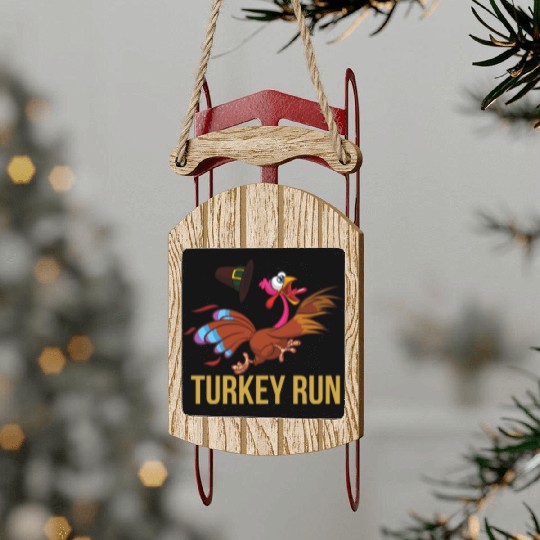Turkey Run Costume Thanksgiving Running Turkey Sled Ornaments