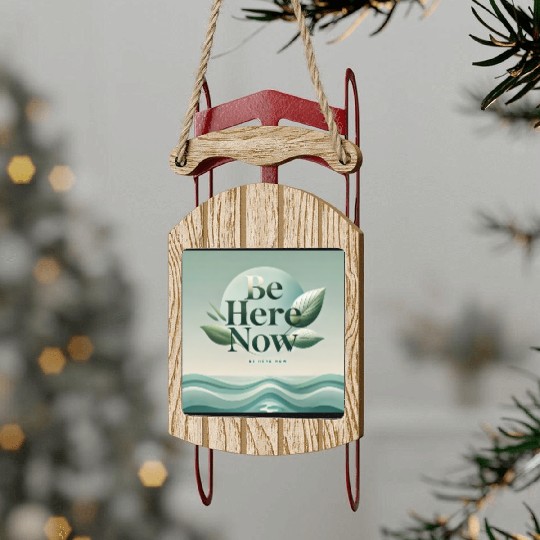 "Be Here Now - Mindful Living" Sled Ornaments