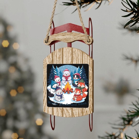 Winter wonderland vibes Sled Ornaments