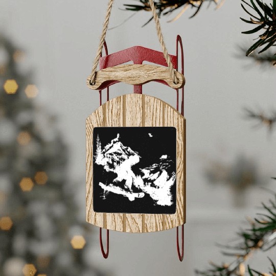 Snowboarding Graphic Sled Ornaments