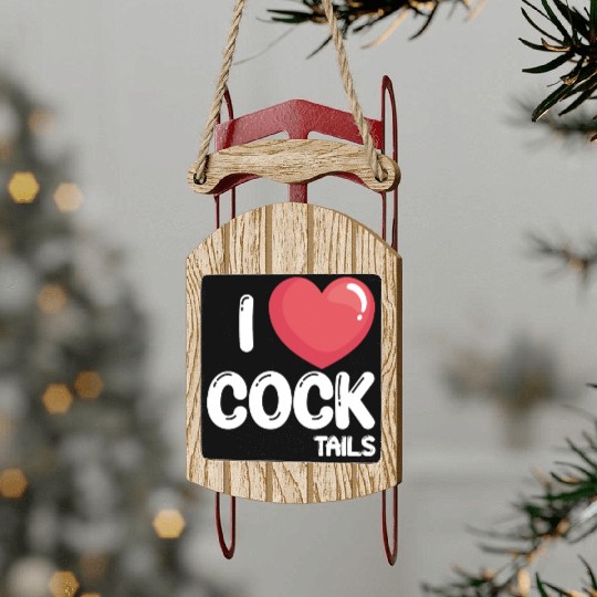 Funny I Love Cocktails 2 Sled Ornaments