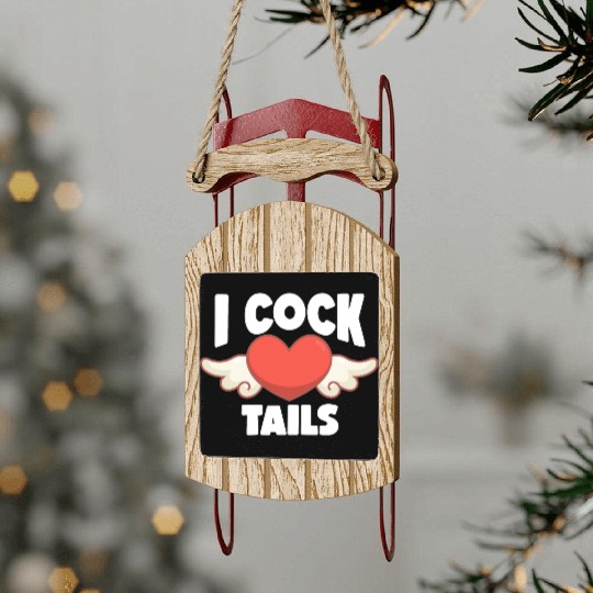 Funny I Love Cocktails 8 Sled Ornaments