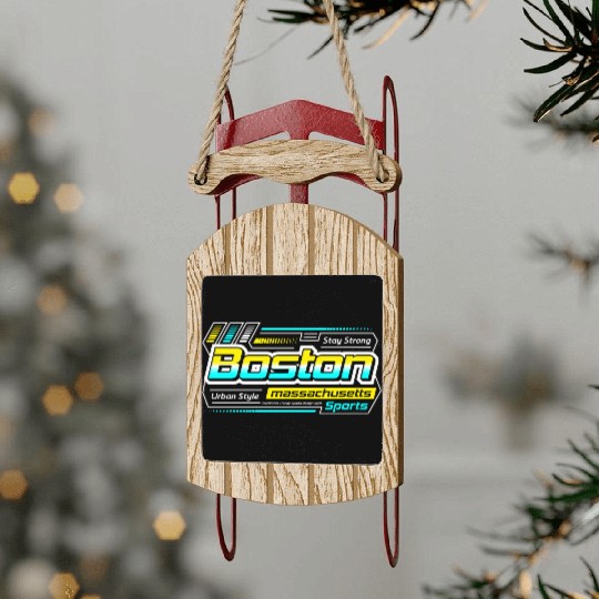 Boston Massachusetts Design Urban Style Sled Ornaments