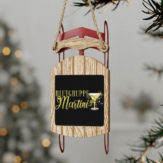 Blutgruppe Martini Cocktail Bartender Sled Ornaments