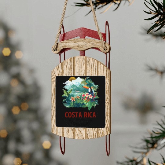 Costa Rica Nature & Macaw Adventure Sled Ornaments