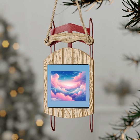 pastel cloud Sled Ornaments