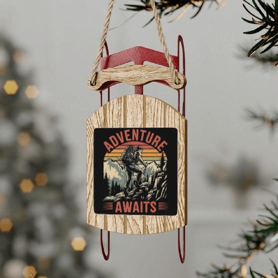 Adventure Awaits Sled Ornaments