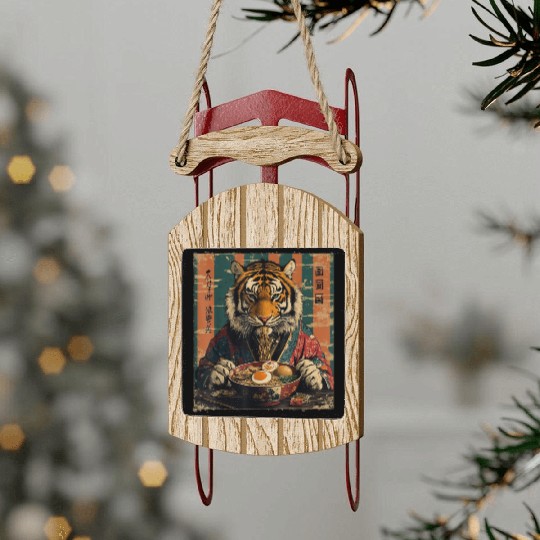 Japan Ramen Noodles Tiger Aesthetic Otakus Ramen Sled Ornaments