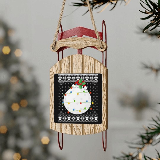 Hockey Player Ugly Christmas Sled Ornaments