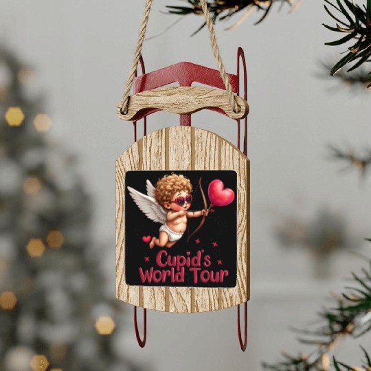 Cupid world tour Sled Ornaments