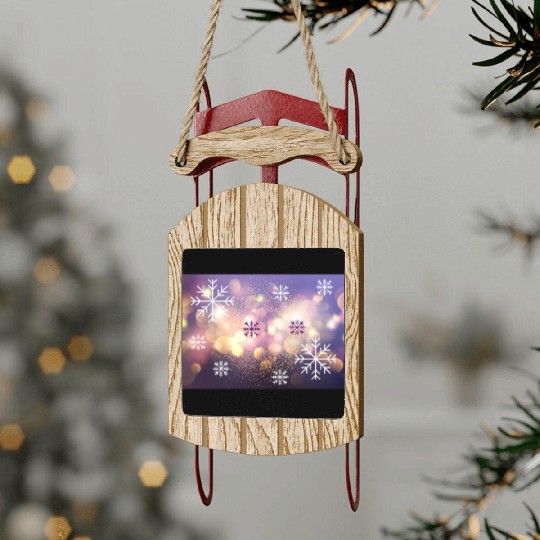 Sparkle and snowflakes Sled Ornaments