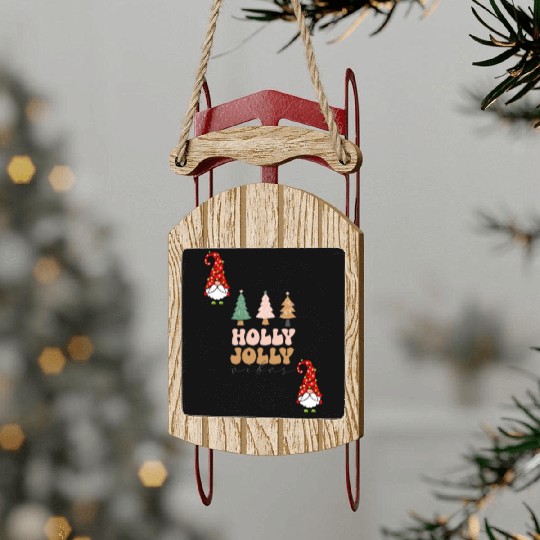 Holly Jolly Vibes Sled Ornaments
