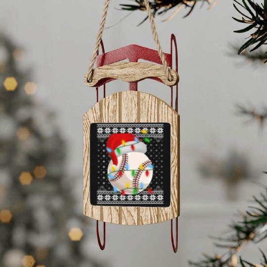 Baseball Christmas Sled Ornaments