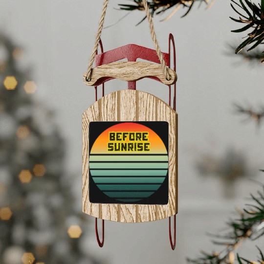 Before Sunrise Scenic Art Design Sled Ornaments