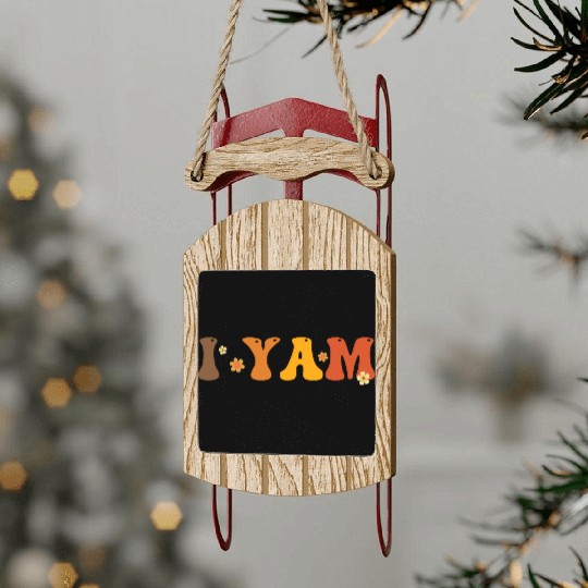 Sweet Potato I Yam Groovy Flower Sled Ornaments