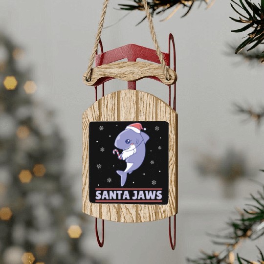 Santa Jaws Sled Ornaments