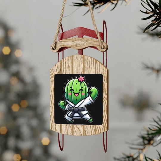 Cactus Cookie Cartoon Sweet Dessert Snack Sled Ornaments