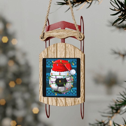 Football Christmas Lights Sled Ornaments