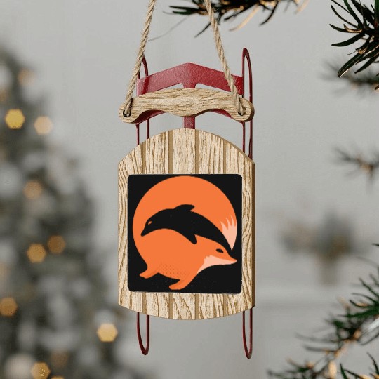 Fox or Dolphin in this fun optical illusion Sled Ornaments