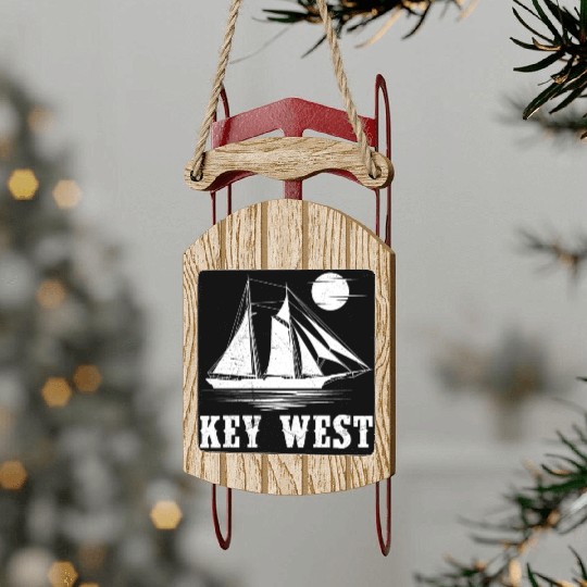 KEY-WEST FLORIDA Sailing Sunshine-State West Keys Sled Ornaments