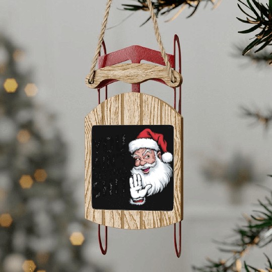 Santa Claus Christmas, Merry Christmas Sled Ornaments