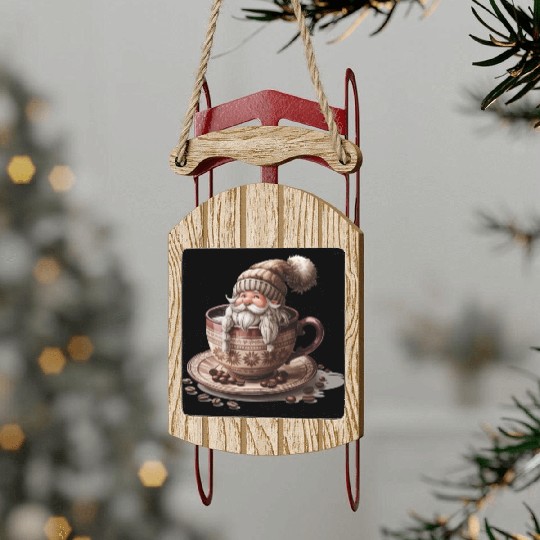 Gnome Christmas, Merry Christmas Sled Ornaments