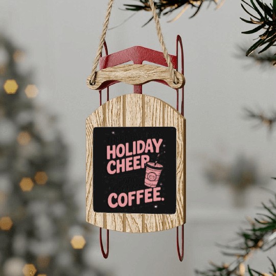 Hot Cocoa Christmas Sled Ornaments
