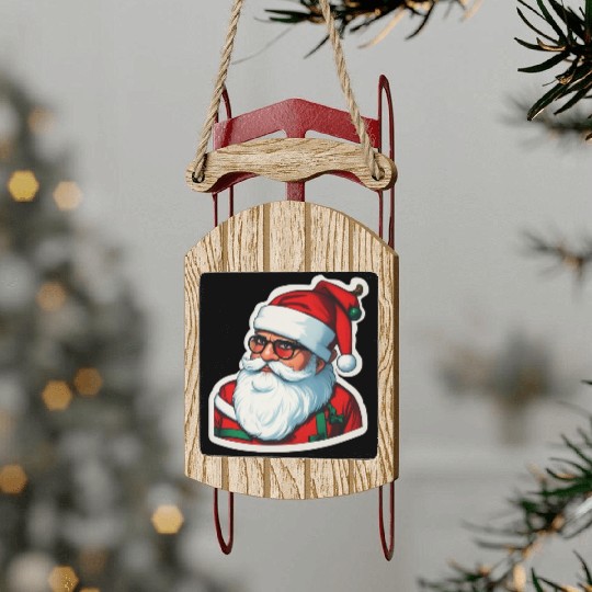 Santa Claus The Jolly Gift Giver Sled Ornaments