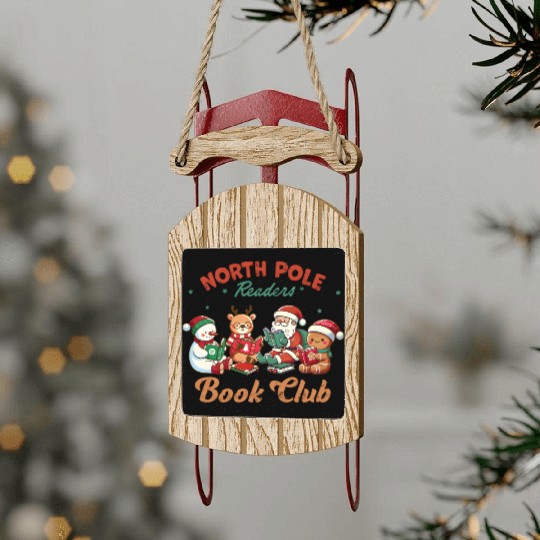 North Pole Readers Book Club ALPA STORE Sled Ornaments