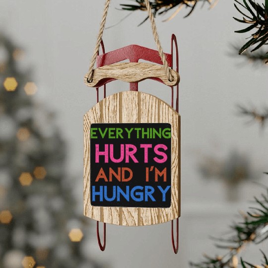 Everything Hurts And I'm Hungry Sled Ornaments