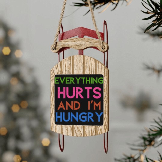 Everything Hurts And I'm Hungry Sled Ornaments