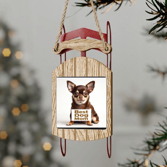#2/Chihuahua/Best dog Mom Sled Ornaments