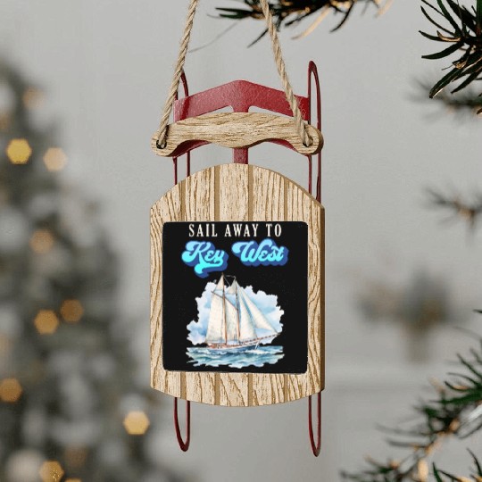 SAIL AWAY TO KEY-WEST Florida Keys Sunshine-State Sled Ornaments
