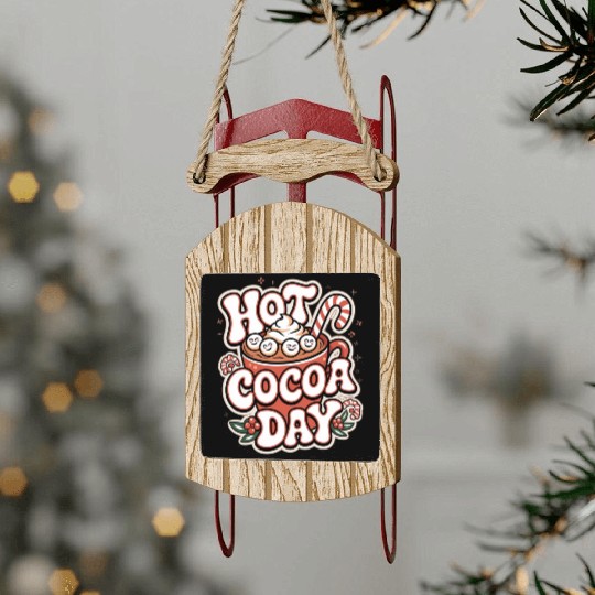 Hot Cocoa Day Sled Ornaments