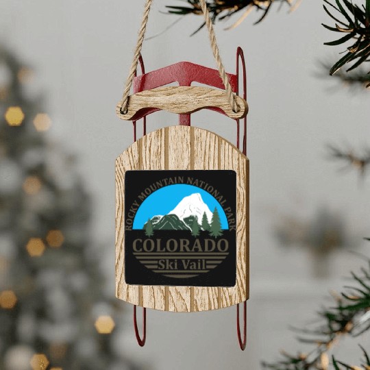 Vail Colorado ski resort Sled Ornaments