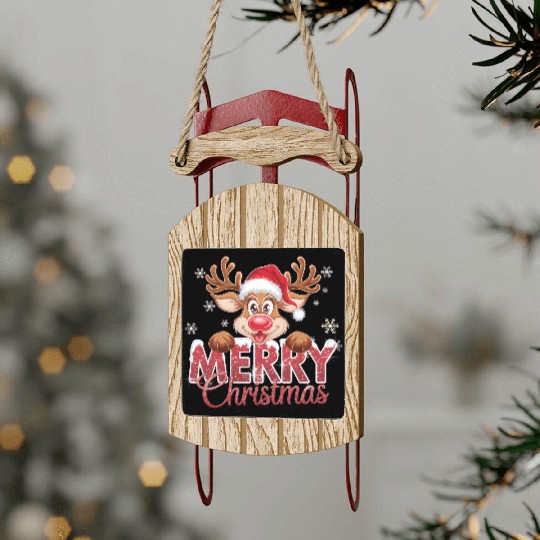 Gingerbread Christmas, Funny Christmas Sled Ornaments