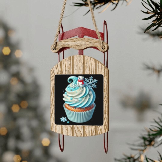 Christmas ice cream, Merry Christmas Sled Ornaments