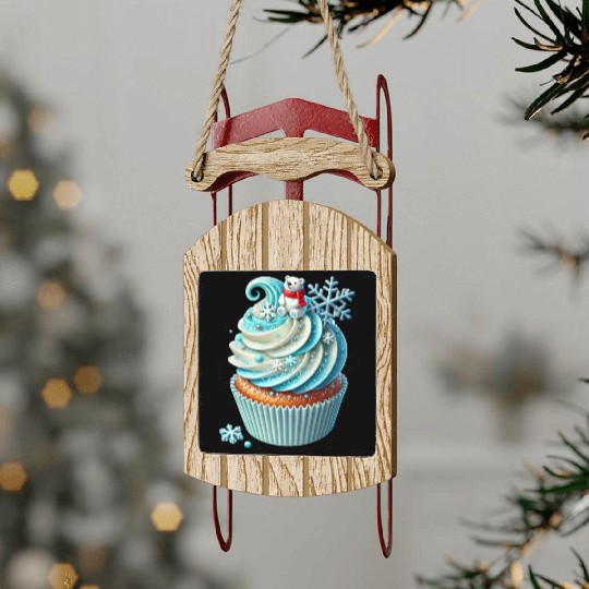Christmas ice cream, Merry Christmas Sled Ornaments