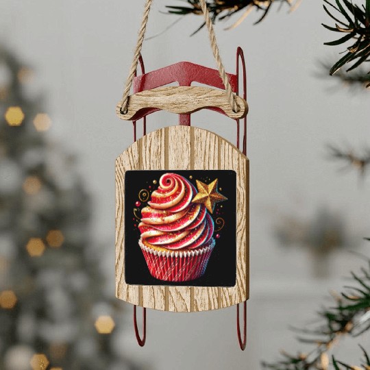 Christmas ice cream, Merry Christmas Sled Ornaments