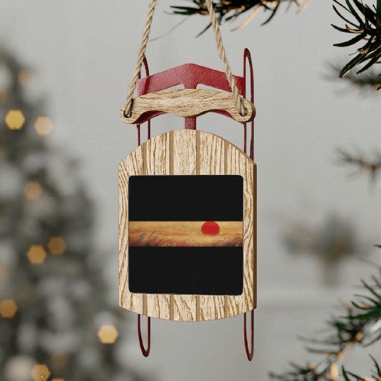 Sunset Serenity: Susuki Fields in Twilight Sled Ornaments