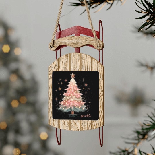 Tis The Season To Sparkle Sled Ornaments