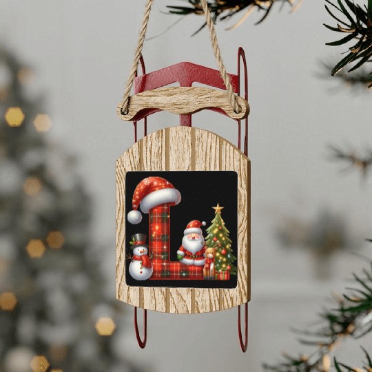 Merry Christmas, Christmas Retro Sled Ornaments