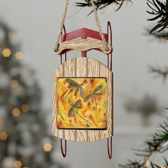 Dragonfly Autumn Flit Sled Ornaments