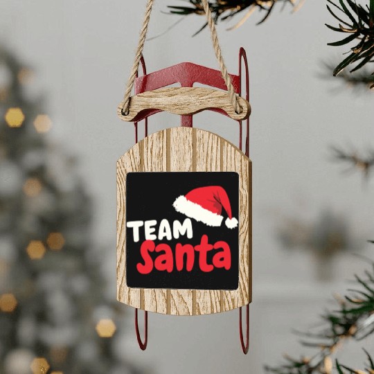 Team Santa Santa Claus Christmas Santa Claus Sled Ornaments