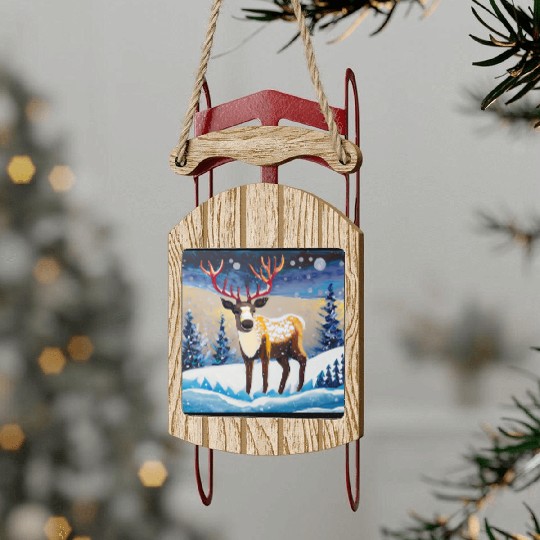 A raider and the night Sled Ornaments