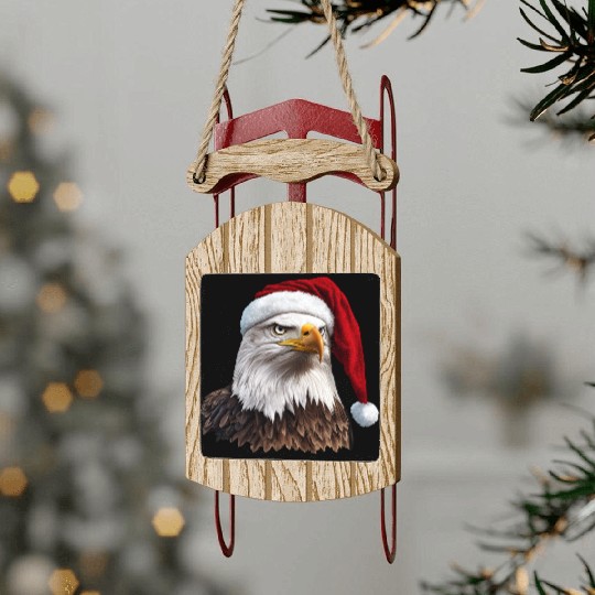 Eagle Christmas / Santa Claus eagle Sled Ornaments