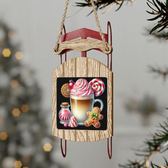 Christmas ice cream, Merry Christmas Sled Ornaments